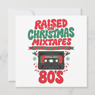 Auf Weihnachten-Mixtapes 80er-Kassette Retro Einladung