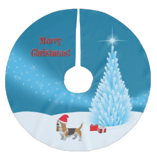 Auf Weihnachtsbaumrock im Weihnachtsmarkt gewartet Polyester Weihnachtsbaumdecke