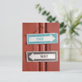 Auf welche Weise? Verwirrende Straßenschilder Postkarte (Stehend Vorderseite)