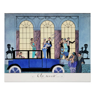 Auf Wiedersehen, 1920 Art Deco Illustration Poster