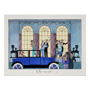Auf Wiedersehen, 1920 Art Deco Illustration Poster