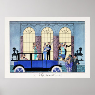 Auf Wiedersehen, 1920 Art Deco Illustration Poster