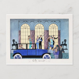 Auf Wiedersehen, 1920 Art Deco Illustration Postkarte