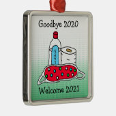 Auf Wiedersehen 2020, Willkommen 2021 Weihnachten Ornament Aus Metall (Rechts)