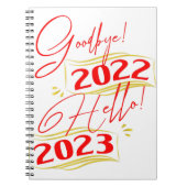 Auf Wiedersehen 2022 Hallo 2023 Neues Jahr 2023 Notizblock (Vorderseite)