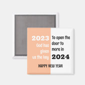 Auf Wiedersehen 2023 Hallo 2024 Glückliches Neues Magnet (Vorderseite/Rückseite)