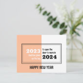 Auf Wiedersehen 2023 Hallo 2024 Glückliches Neues Postkarte (Stehend Vorderseite)