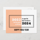Auf Wiedersehen 2023 Hallo 2024 Glückliches Neues Postkarte (Vorne/Hinten)