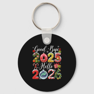 Auf Wiedersehen 2025 Hallo 2026 Frohe Weihnachten  Schlüsselanhänger