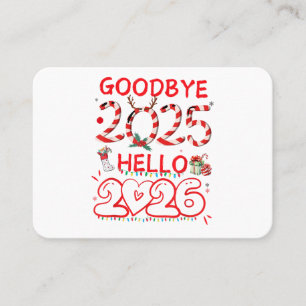 Auf Wiedersehen 2025 Hallo 2026 Frohe Weihnachten  Visitenkarte