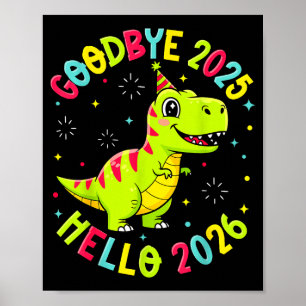 Auf Wiedersehen 2025 Hallo 2026 Frohes Neues Jahr Poster