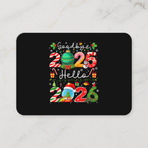 Auf Wiedersehen 2025 Hallo 2026 Frohes Neues Jahr  Visitenkarte