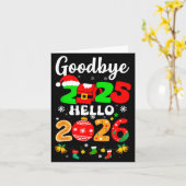 Auf Wiedersehen 2025 Hallo 2026 Frohes Silvester C Karte (Gelbe Blume)