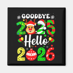 Auf Wiedersehen 2025 Hallo 2026 Frohes Silvester C Magnet