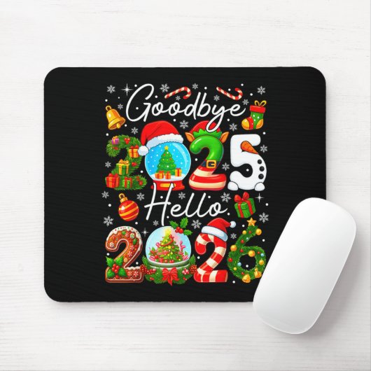 Auf Wiedersehen 2025 Hallo 2026 Frohes Silvester C Mousepad (Mit Mouse)