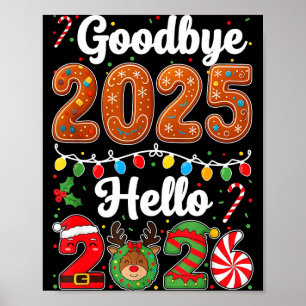 Auf Wiedersehen 2025 Hallo 2026 Frohes Silvester C Poster
