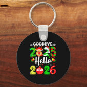 Auf Wiedersehen 2025 Hallo 2026 Frohes Silvester C Schlüsselanhänger (Vorderseite)