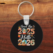 Auf Wiedersehen 2025 Hallo 2026 Frohes Silvester C Schlüsselanhänger (Vorderseite)