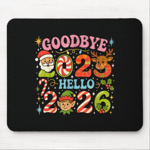 Auf Wiedersehen 2025 Hallo 2026 Süßes Weihnachten Mousepad