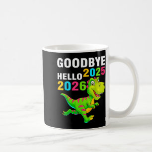 Auf Wiedersehen 2025 Hallo 2026 T Rex Frohes Neues Kaffeetasse