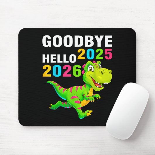Auf Wiedersehen 2025 Hallo 2026 T Rex Frohes Neues Mousepad (Mit Mouse)