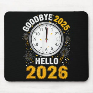 Auf Wiedersehen 2025 Hallo 2026 T-Shirt Mit Uhr Ne Mousepad