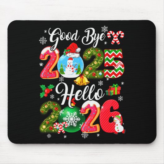 Auf Wiedersehen 2026 Hallo 2026 Frohes Silvester C Mousepad (Vorne)