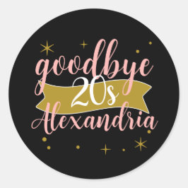 Auf Wiedersehen 20er Personalisiertes 30. Geburtst Runder Aufkleber