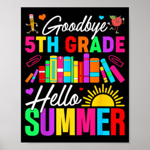 Auf Wiedersehen 5. Klasse Hallo Sommer Letzter Sch Poster