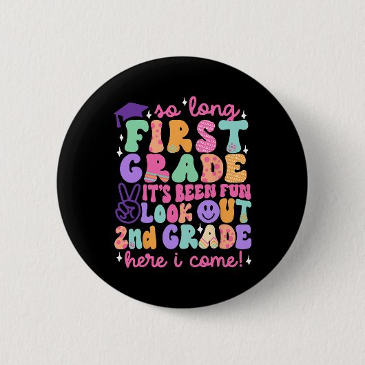 Auf Wiedersehen Abschluss der ersten Klasse 2. Kla Button (Vorderseite)
