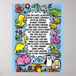 Auf Wiedersehen Alligator Reimposter – Süßes Tier Poster