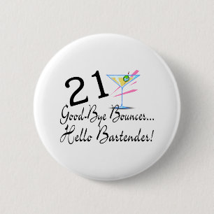 Auf Wiedersehen Barkeeper des Prahler-21 hallo Button