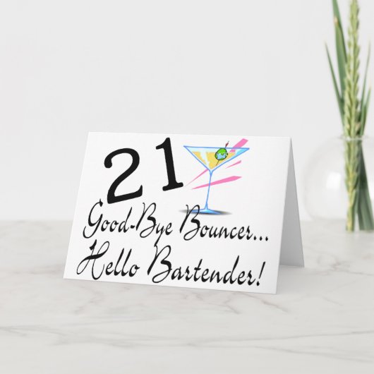 Auf Wiedersehen Barkeeper des Prahler-21 hallo Karte (Vorderseite)