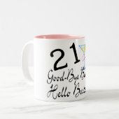 Auf Wiedersehen Barkeeper des Prahler-21 hallo Zweifarbige Tasse (Vorderseite Links)