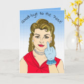 Auf Wiedersehen die vergangene RetroLady Flippin t Karte (Gelbe Blume)