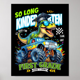 Auf Wiedersehen Kindergarten Absolvent Dinosaurier Poster
