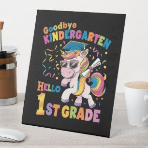 Auf Wiedersehen Kindergarten Hallo 1. Klasse Einho Sockelschild