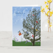 Auf Wiedersehen mit den Vögeln im Baum Karte (Gelbe Blume)