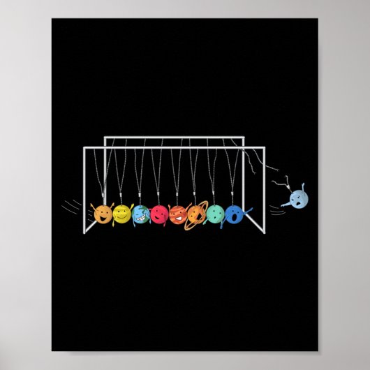 Auf Wiedersehen Pluto Lustiges Sonnensystem-Planet Poster (Vorne)