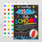 Auf Wiedersehen Pool Hallo Schule Party-Einladung Einladung (Vorne/Hinten)
