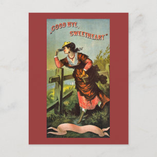Auf Wiedersehen, Schatz vintage circa 1860 Postkarte