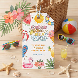 Auf Wiedersehen Schule Hallo Pool Geschenkanhänger