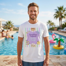 Auf Wiedersehen Schule Hallo Pool Streifen T-Shirt