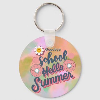 Auf Wiedersehen Schule Hallo Sommer Donut Kunst Schlüsselanhänger