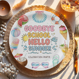 Auf Wiedersehen Schule, Hallo Sommer, Ende der Sch Pappteller