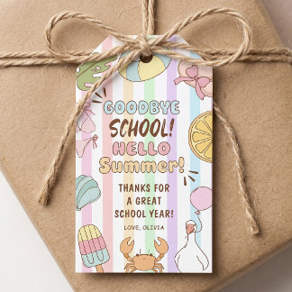 Auf Wiedersehen Schule Hallo Sommer Streifen Gesch Geschenkanhänger