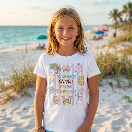 Auf Wiedersehen Schule Hallo Sommer Streifen Paste T-Shirt