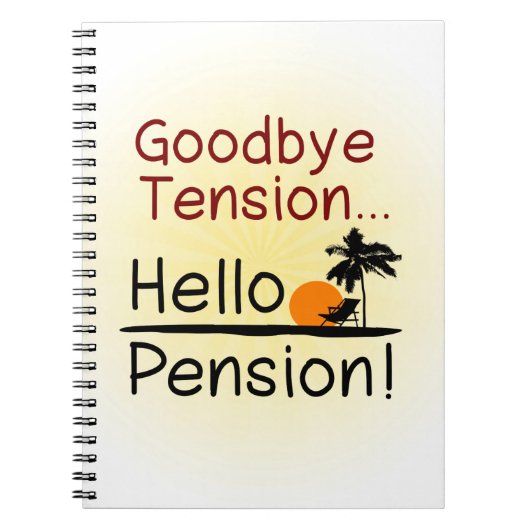 Auf Wiedersehen Spannung, hallo Pensions-lustiger Notizblock (Vorderseite)