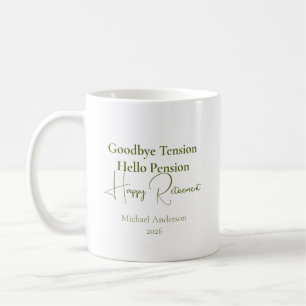 Auf Wiedersehen Spannung Hallo Rente Ruhestands-Ge Kaffeetasse