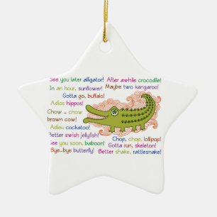 Auf Wiedersehen und Viel Glück von Group, Alligato Keramikornament